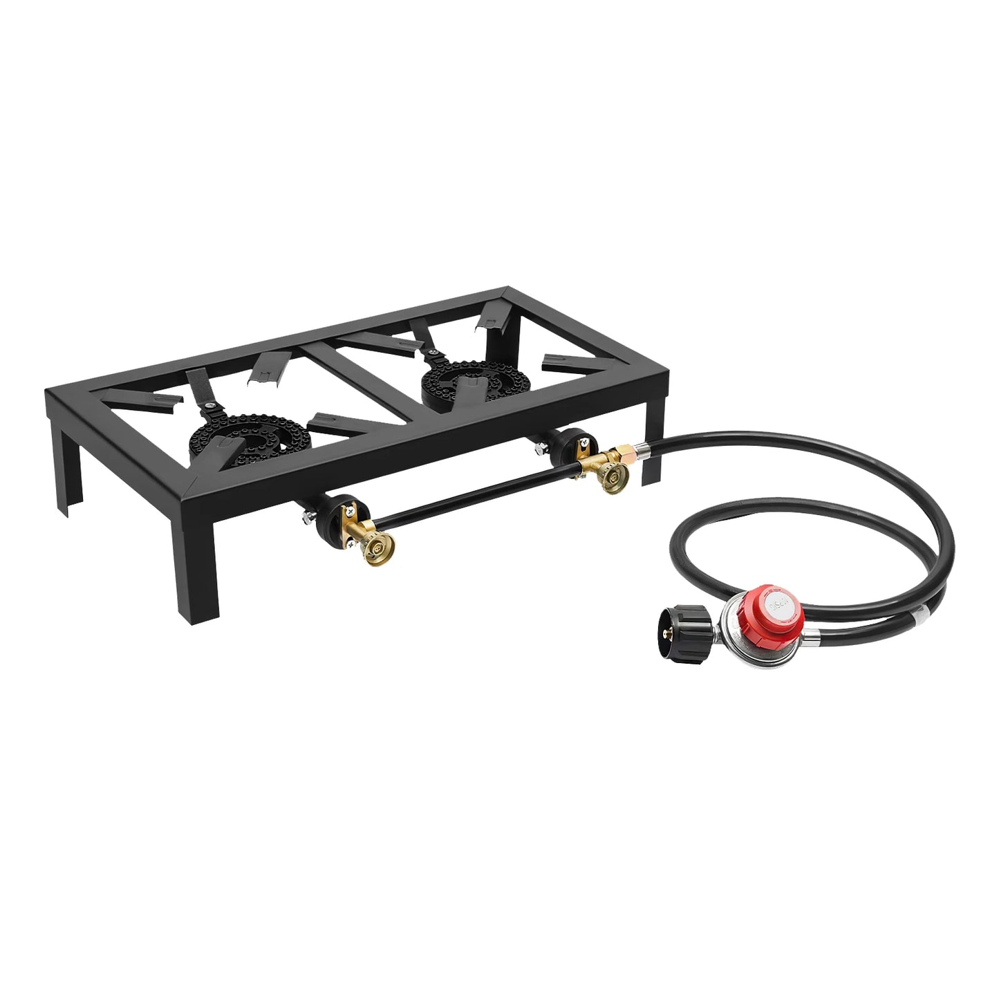 Portable Propane Camping Stove Double Burner Regulator Hose