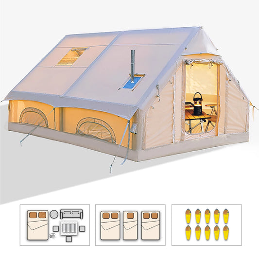Building Inflatable Camping Tent Easy Setup With Hand Pump
