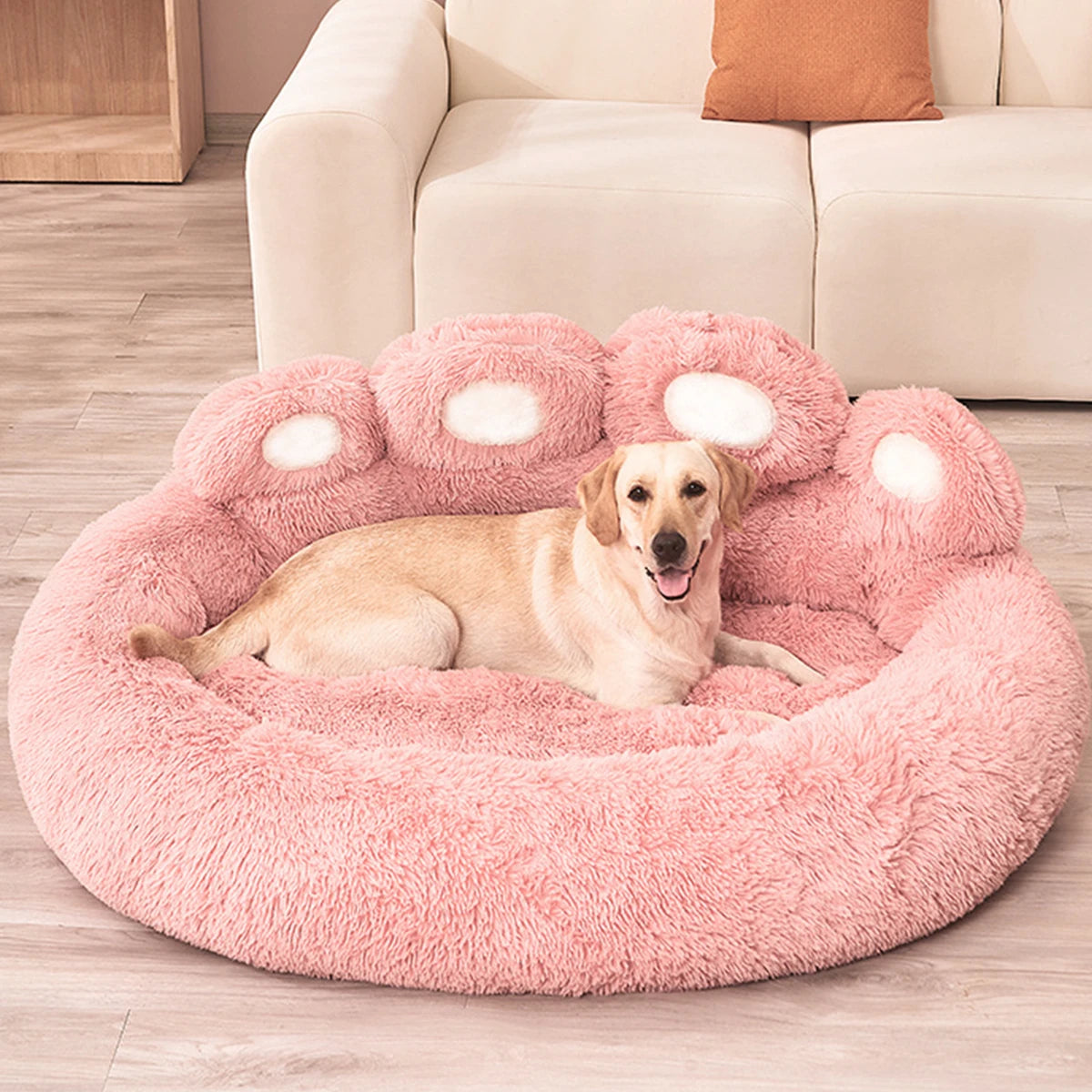 BeiYu Pet Fluffy Dog Bed Large Cozy Sleep Basket For Pets