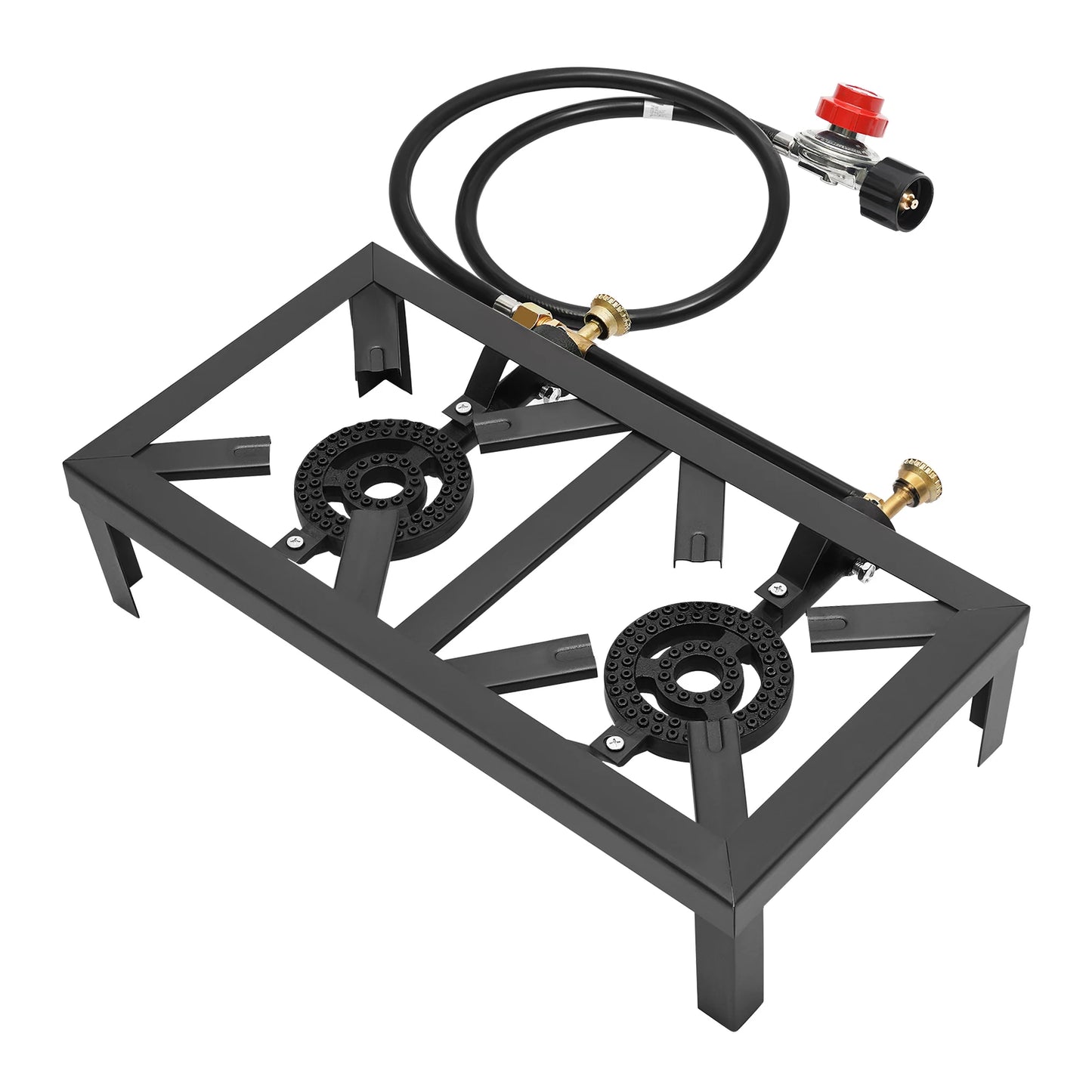 Portable Propane Camping Stove Double Burner Regulator Hose