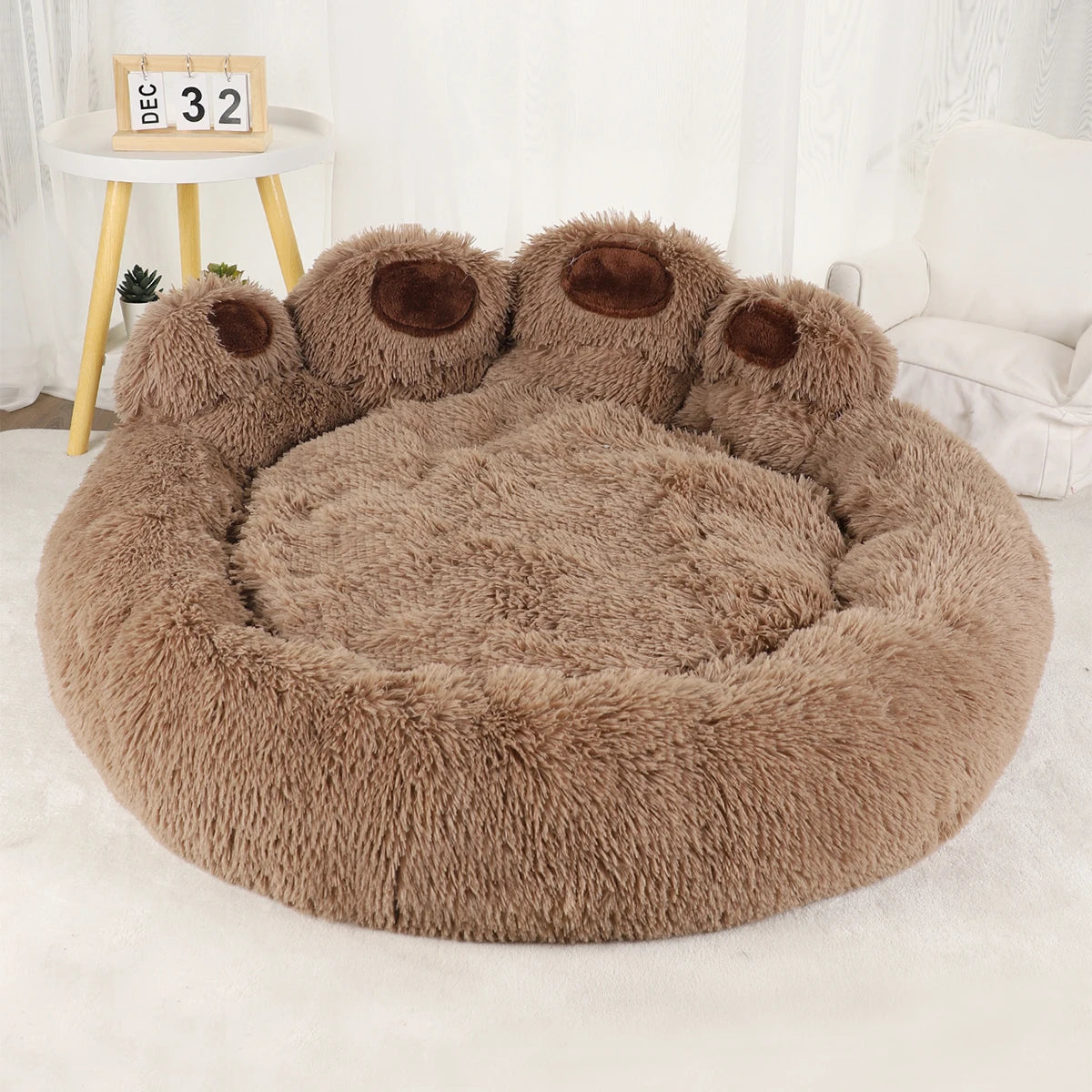 BeiYu Pet Fluffy Dog Bed Large Cozy Sleep Basket For Pets