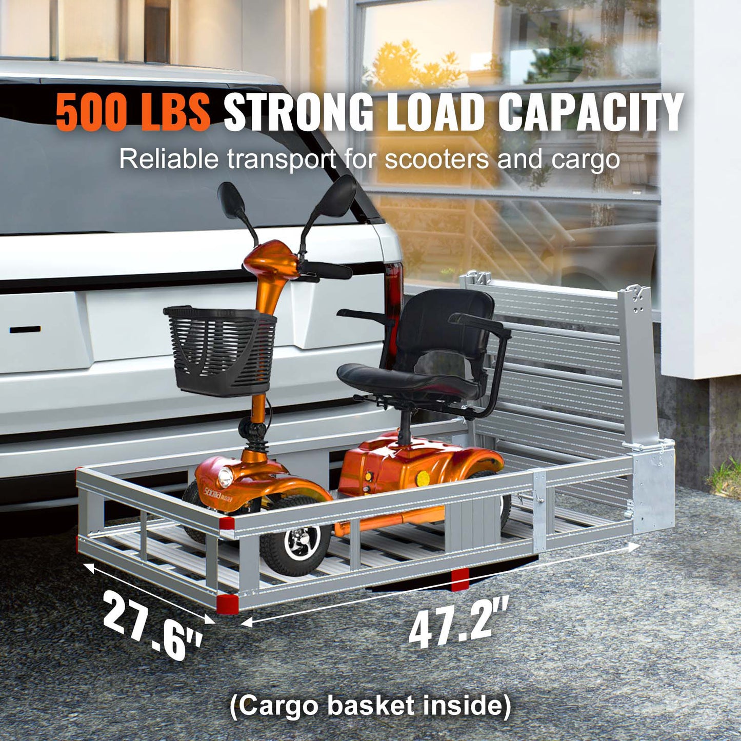 VEVOR Hitch Mount Cargo Carrier for Mobility Scooters and Wheelchairs