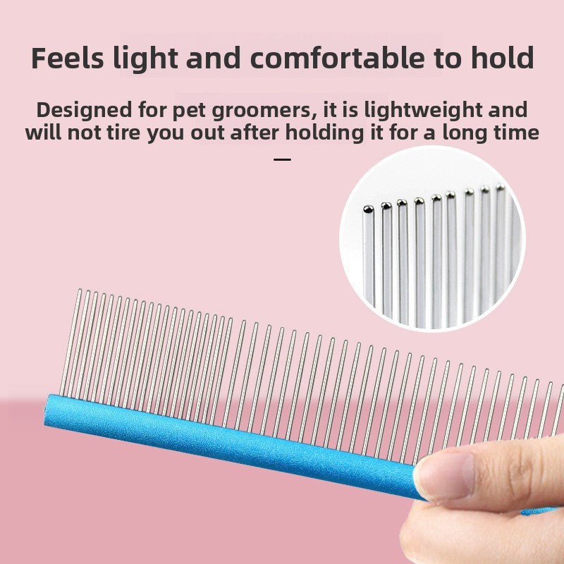 Metal Detachable Pet Grooming Comb With Ergonomic Handle