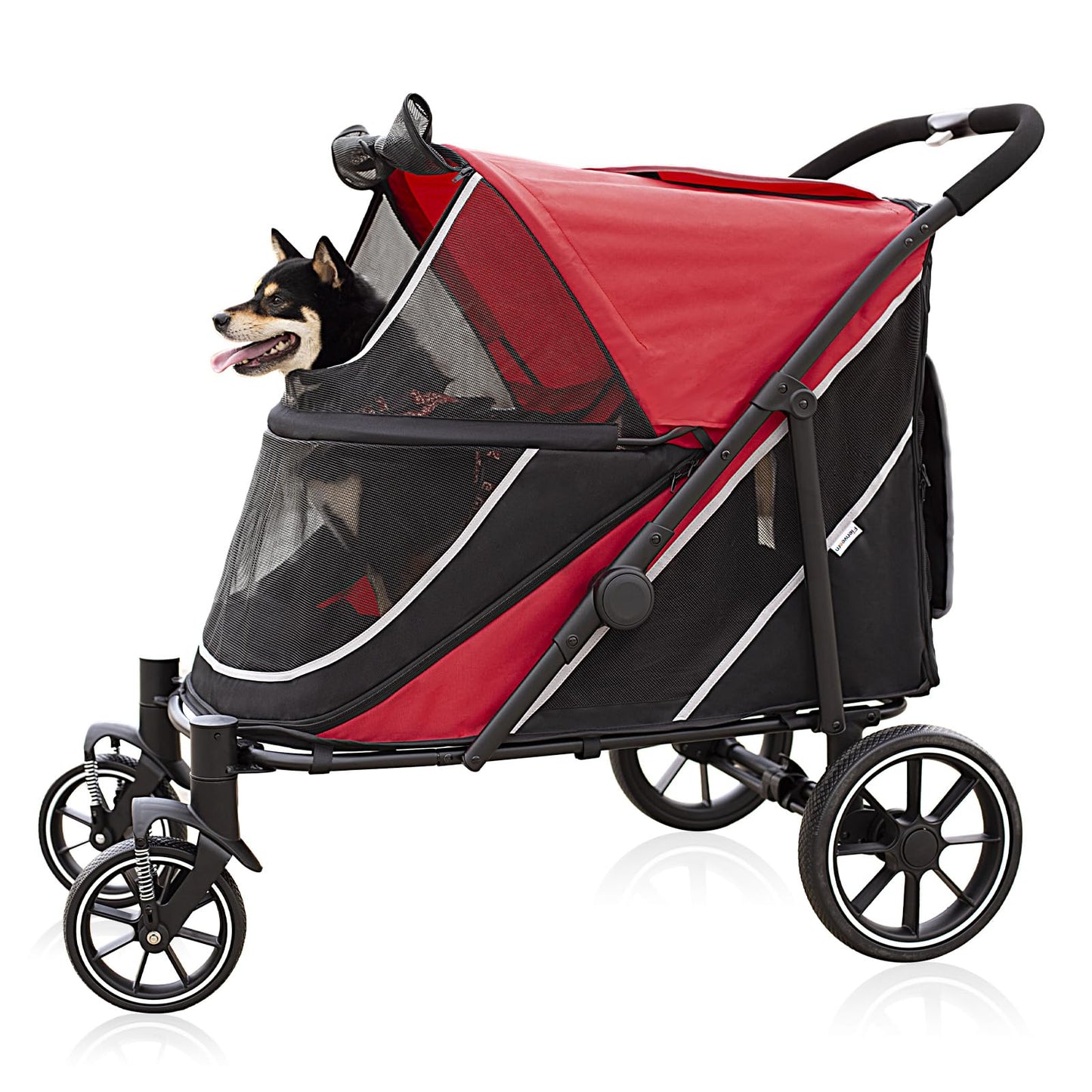 Heavy Duty Dog Carrier Stroller With Folding Wheels