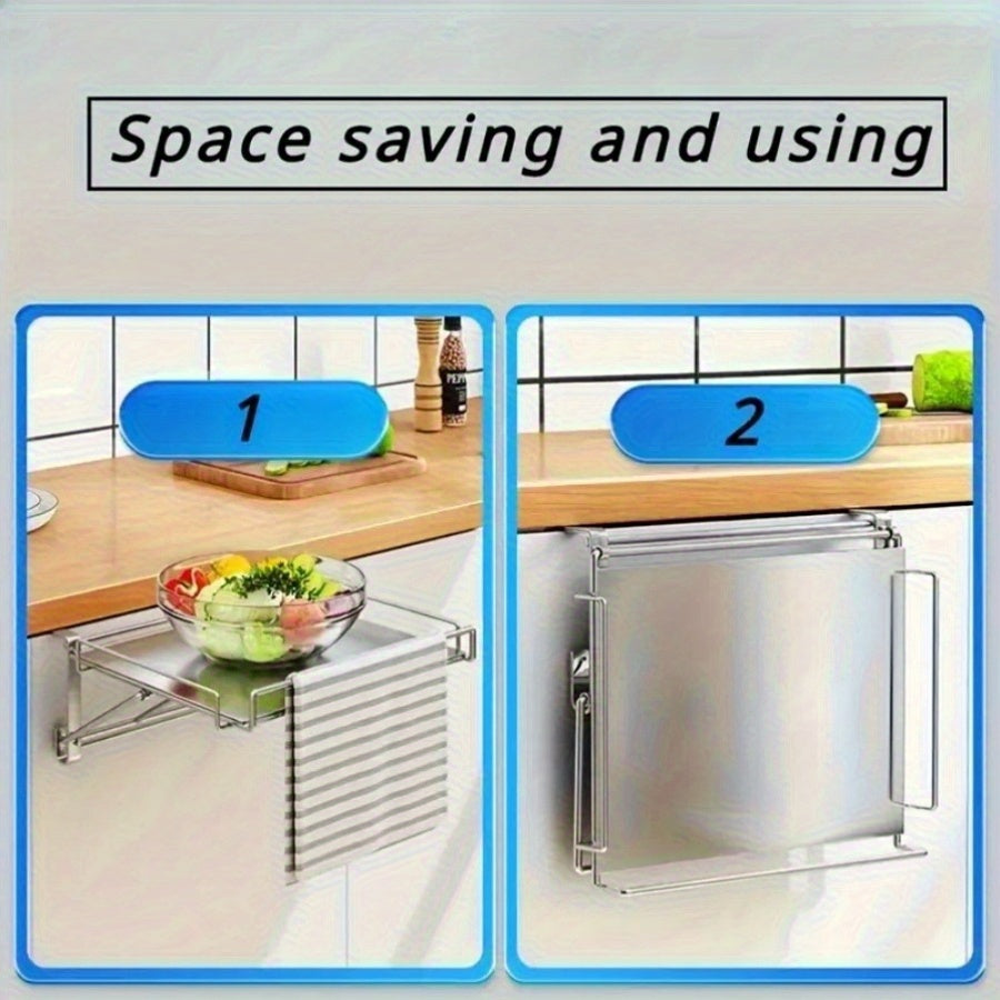 Stainless Steel Foldable Countertop Storage Rack Organizer
