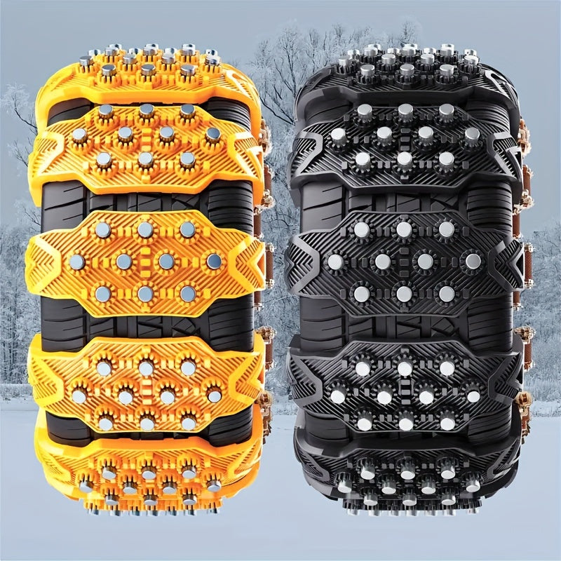 Universal Adjustable Snow Chains for Cars SUVs Sedans Pack