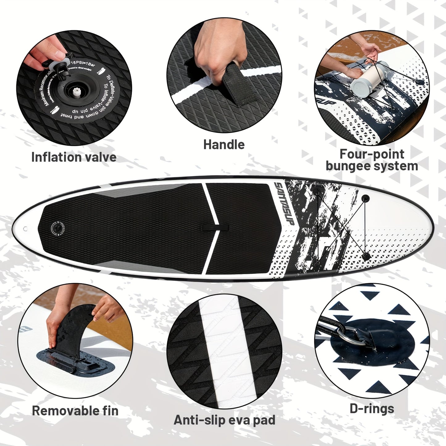 10'6" Extra Wide Inflatable Stand-Up Paddleboard Kit with Accessories