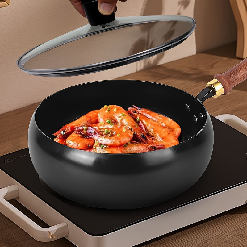 Heavy Duty Cast Iron Pan With Lid For Even Heat And Searing
