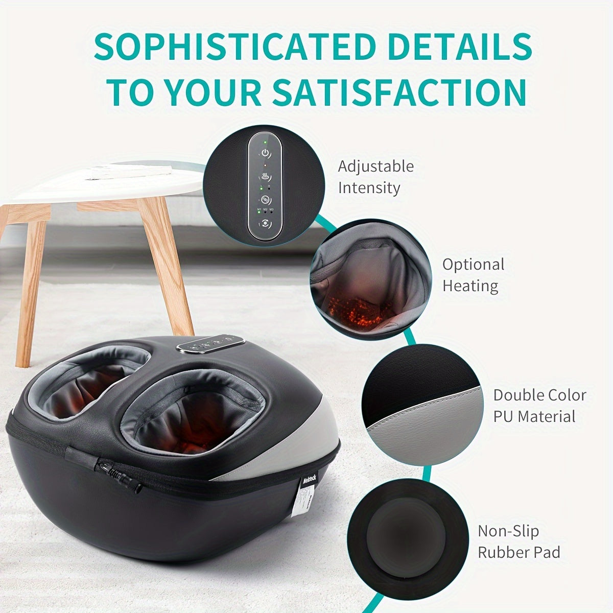Foot Massager Heat and Shiatsu Kneading Air Compression