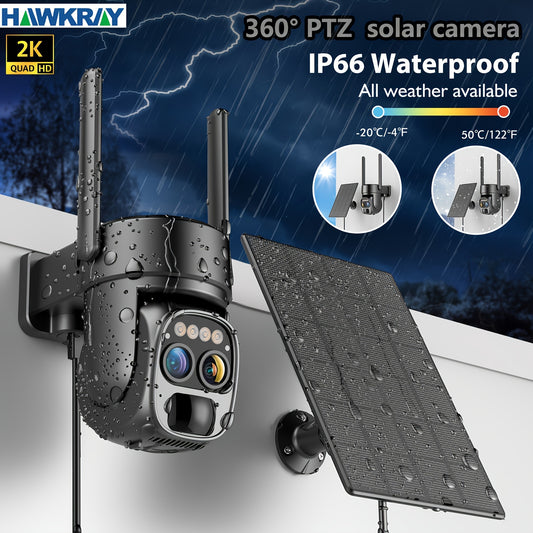 Hawkray 360 Degree Solar Powered WiFi Security Camera System