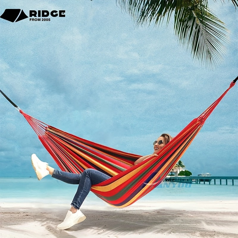 Outdoor Double Cotton Hammock With Travel Bag Portable For Camping