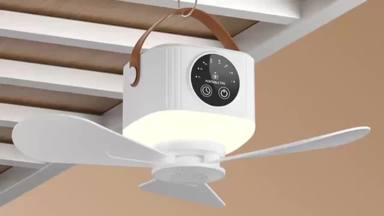 Portable USB Rechargeable Ceiling Fan With Night Light