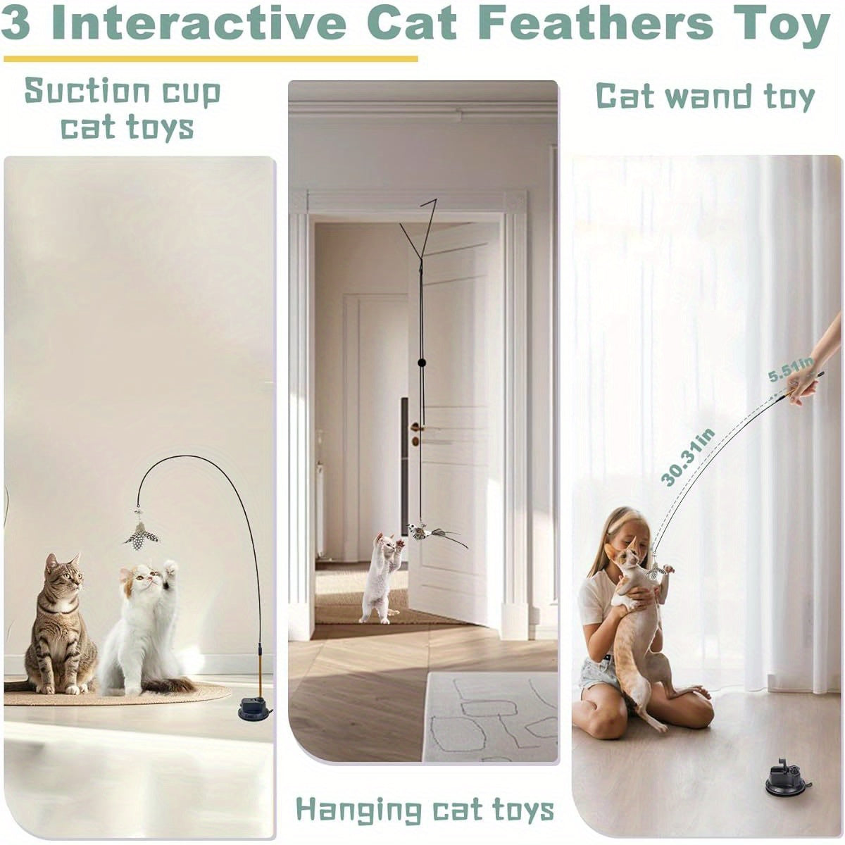 7 In 1 Hyperstimulating Cat Toy Set With Suction Cup