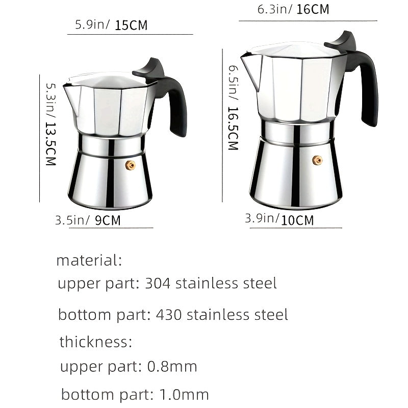 304 Stainless Steel Italian Espresso Maker Manual Camping