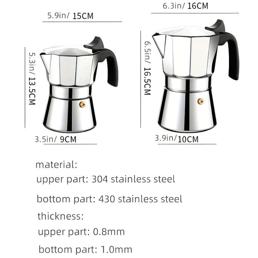 304 Stainless Steel Italian Espresso Maker Manual Camping