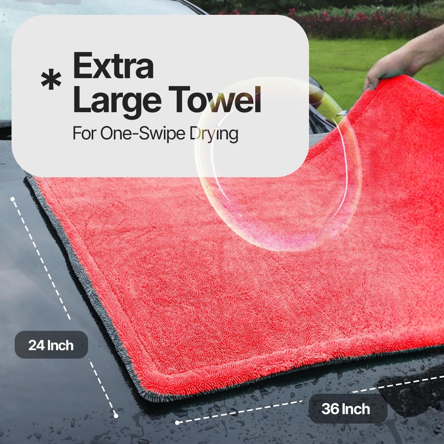 Double Twisted Loop Quick Drying Car Towel For Detailing
