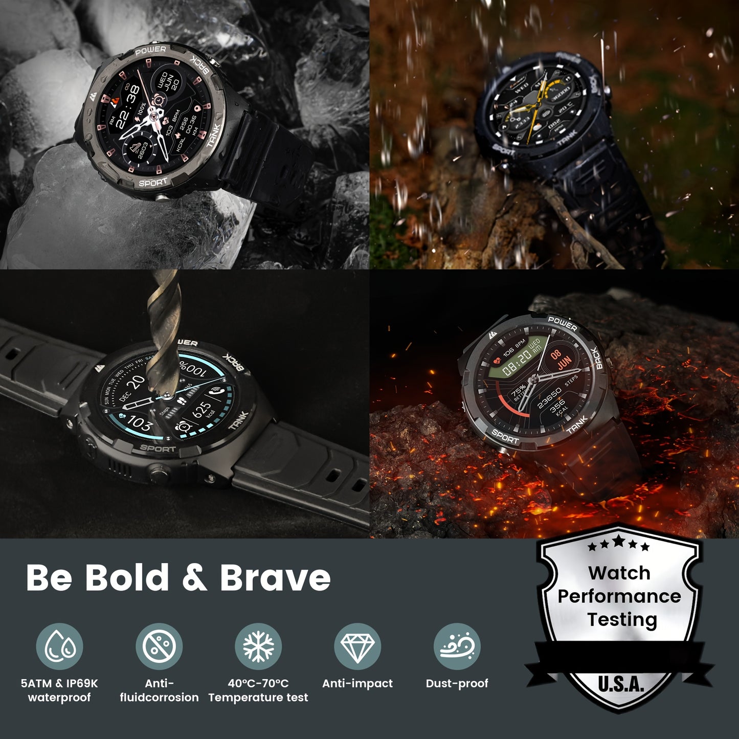 KOSPET Tank S1 Smart Watch for Men and Women with AMOLED Display