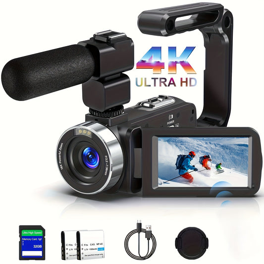 4K Ultra HD Vlogging Camcorder 18X Zoom IR Night Vision