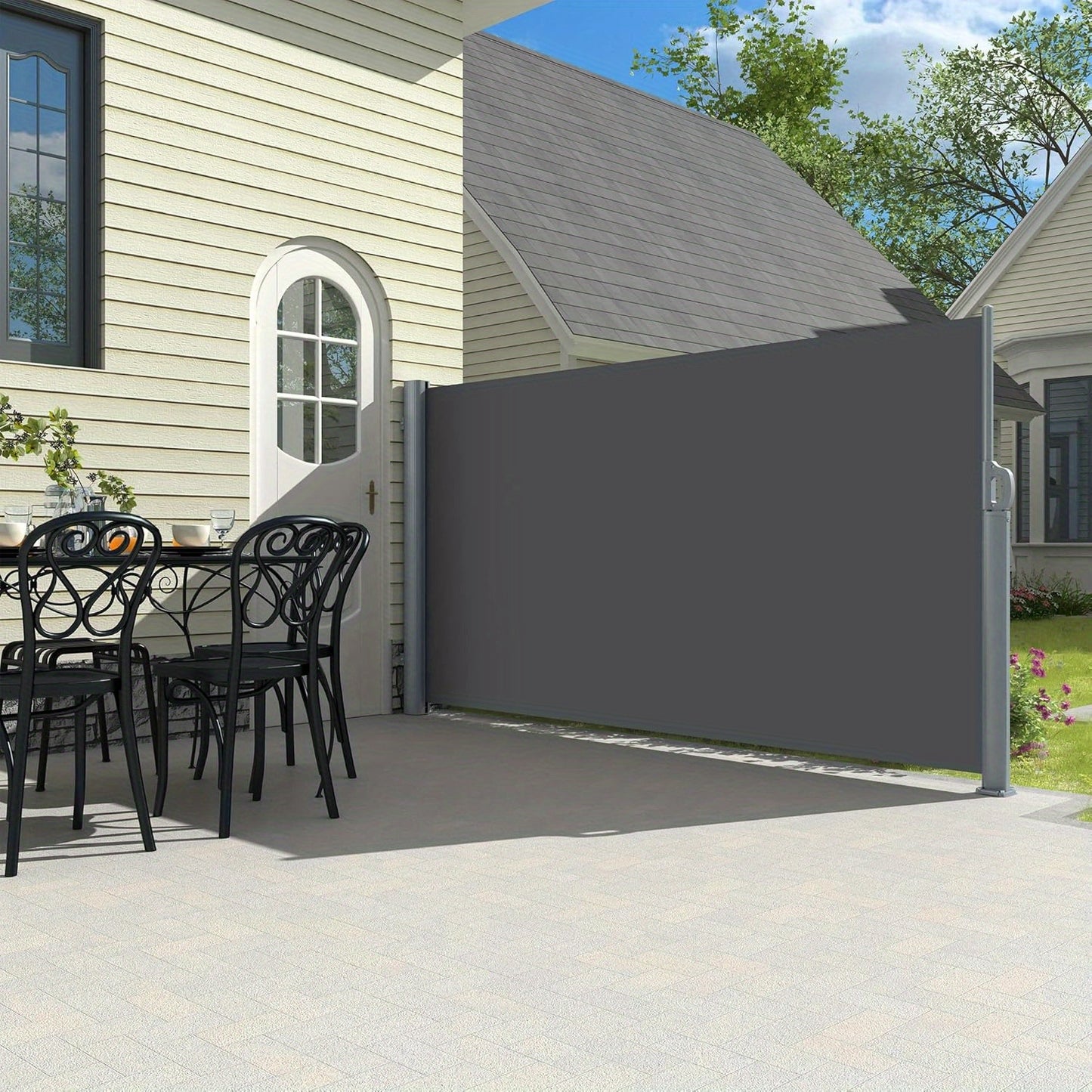 Retractable Side Awning Privacy Screen For Outdoor Spaces