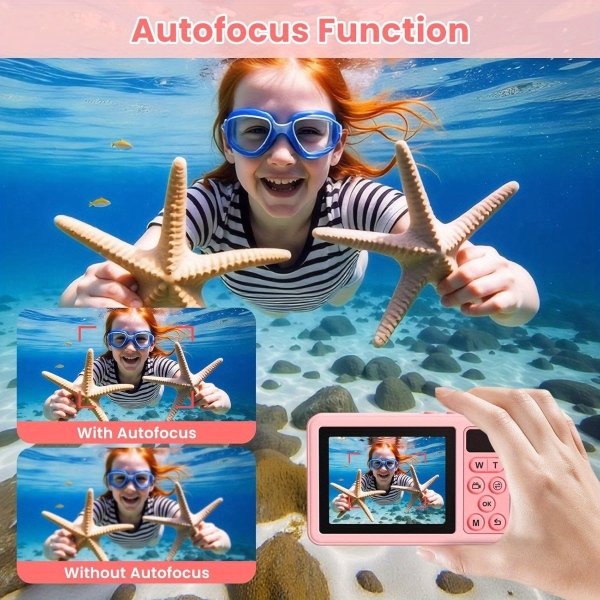 Dingetu Underwater Digital Camera Floating 10ft Selfie