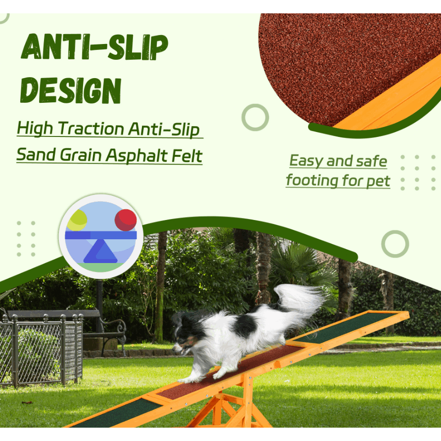 Wooden Dog Agility Seesaw Weather Resistant Training Gear
