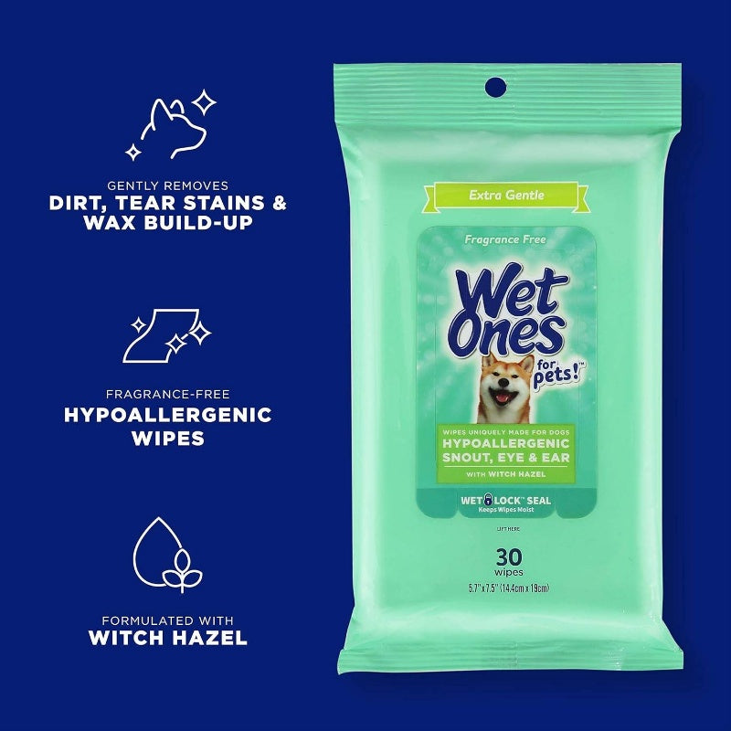 Gentle Witch Hazel Dog Wipes For Snout Eye Ear Cleaning