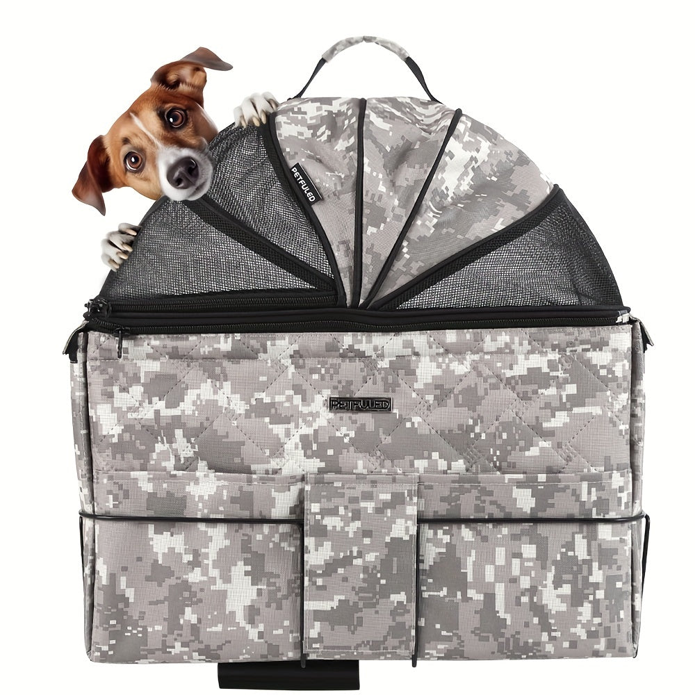 Dog Bicycle Carrier Basket With Expandable Mesh And Harness