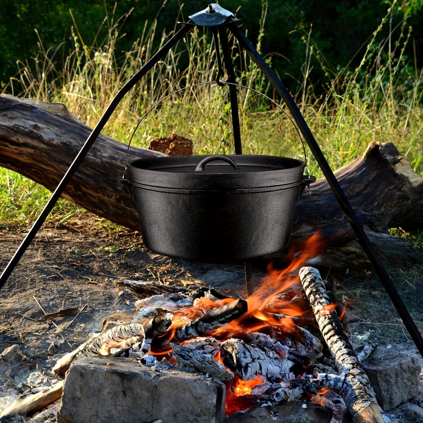Cast Iron Skillets Set with Dutch Oven and Griddles Cookware