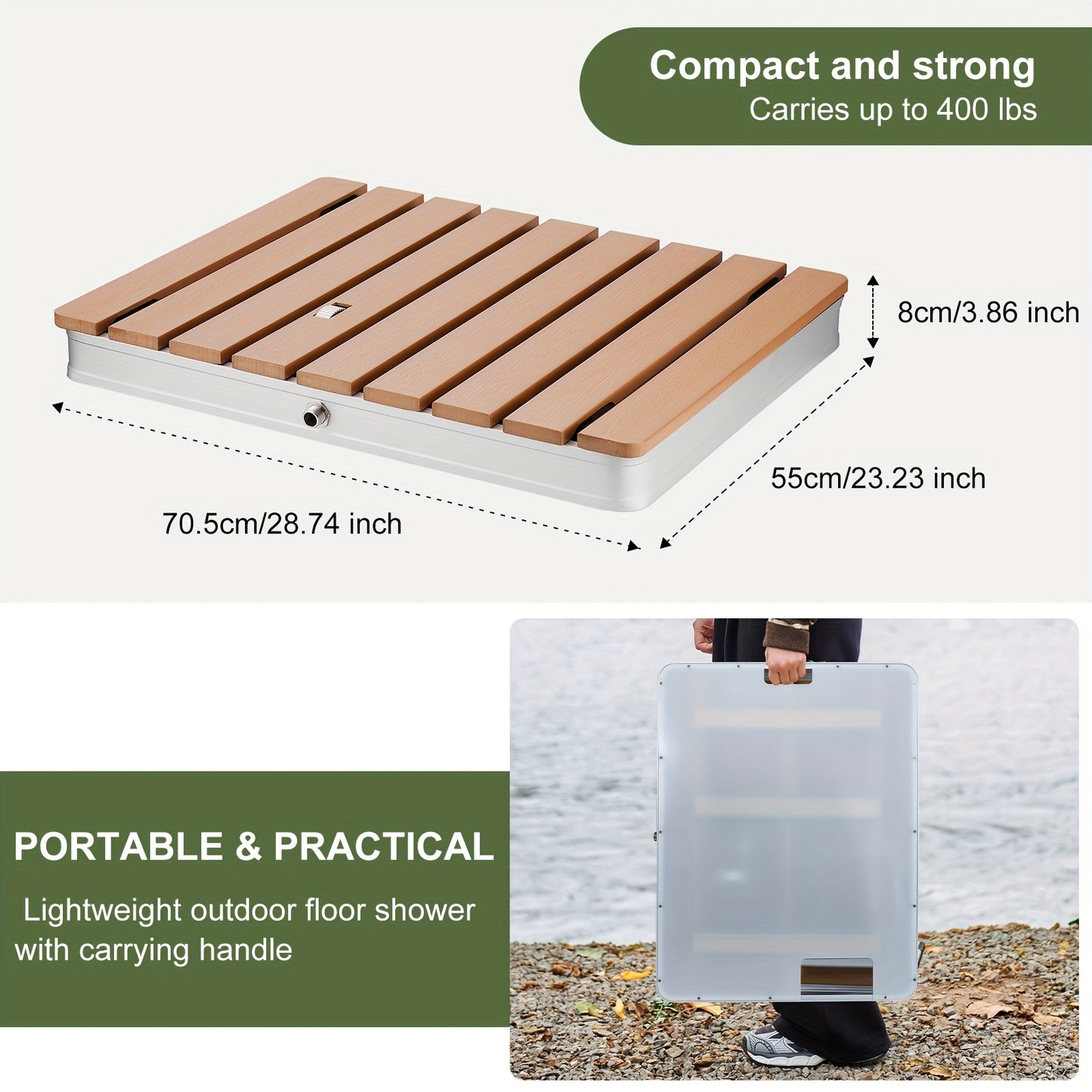 Portable Outdoor Shower Adjustable Height No Electricity