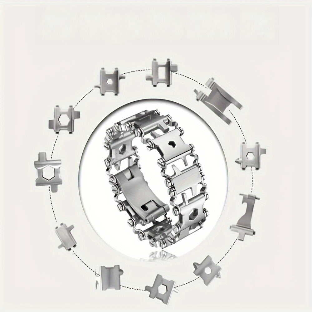Men's 29-in-1 Multi-Functional Tool Bracelet for Outdoor Adventures