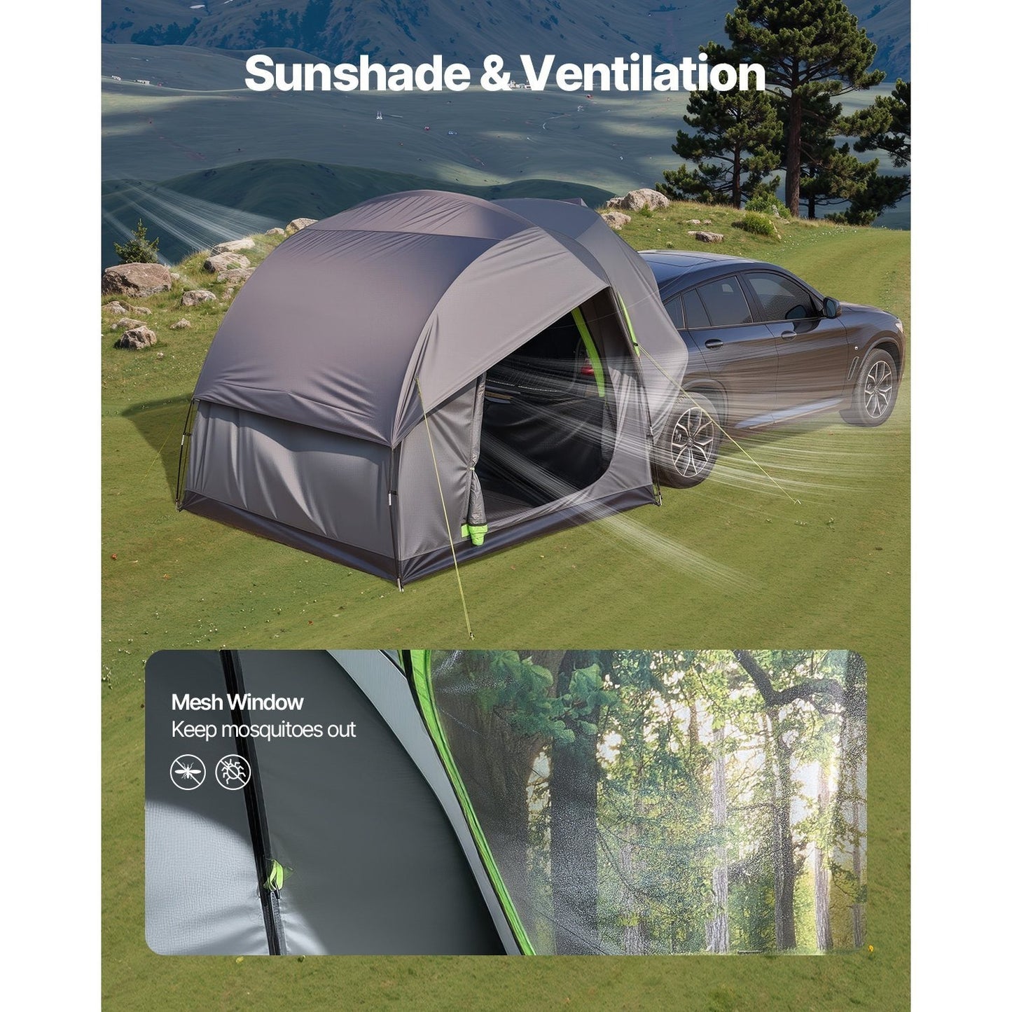 SUV Camping Tent With 2 Doors Waterproof For 5 To 8 Person