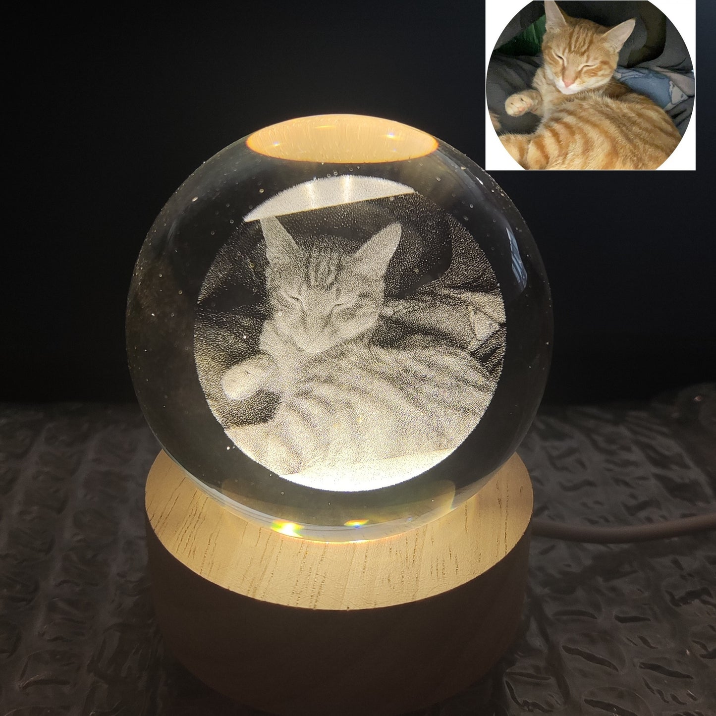 Custom Laser Engraved Pet Memorial Crystal Keepsake