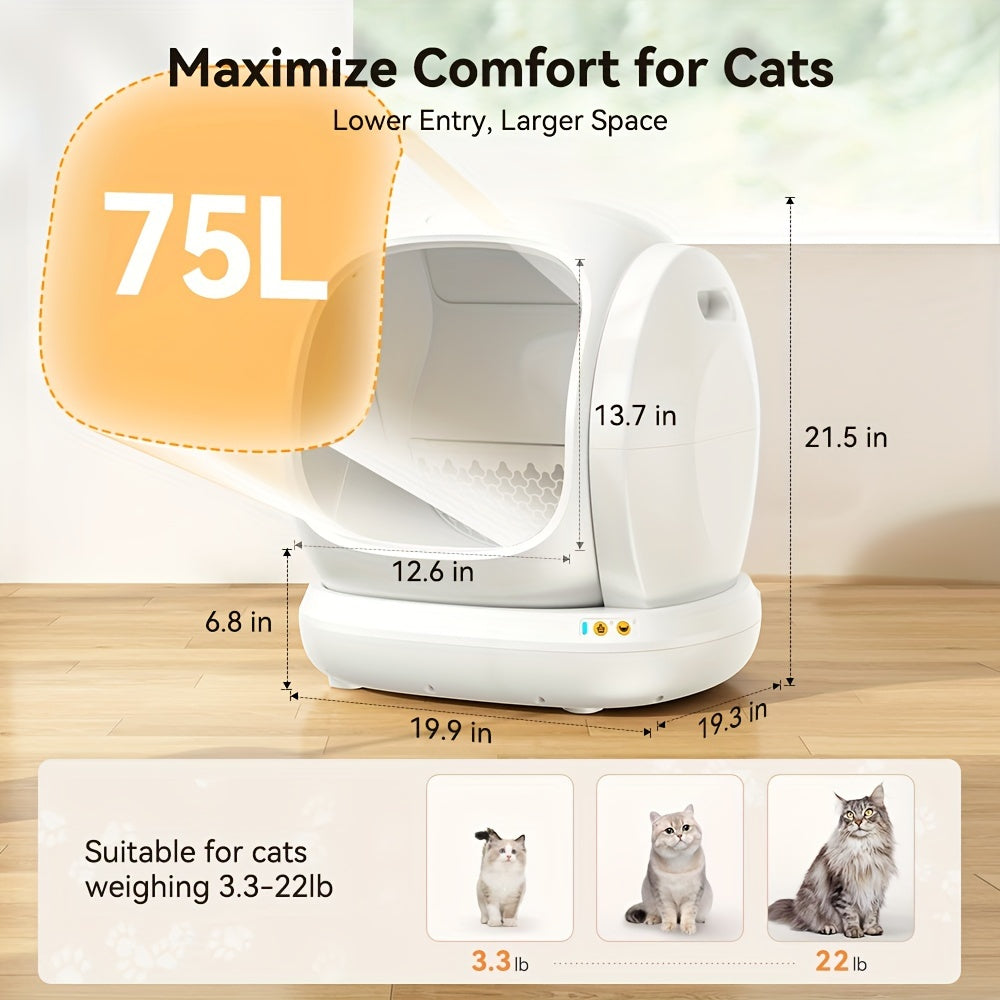 Self Cleaning Automatic Cat Litter Box With App Control