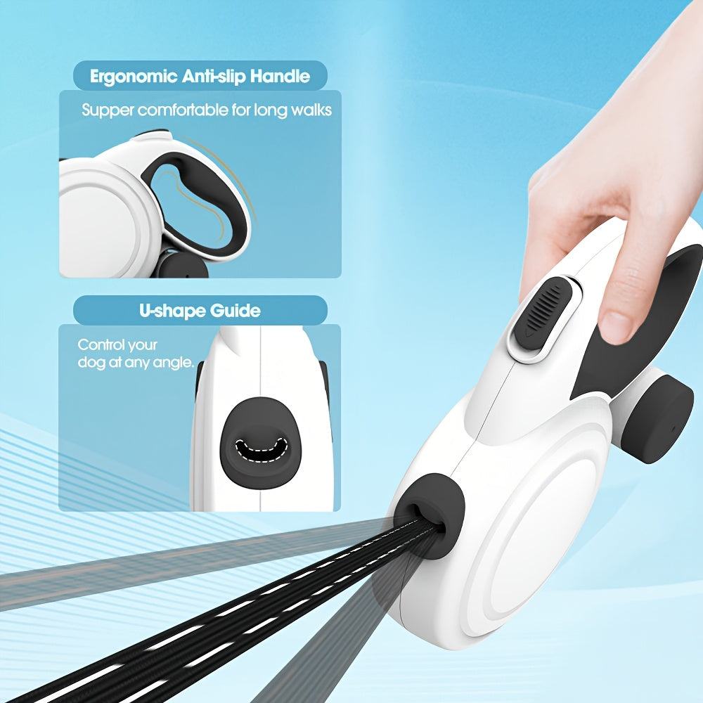 Retractable Dog Leash With Reflective Strips And One Button