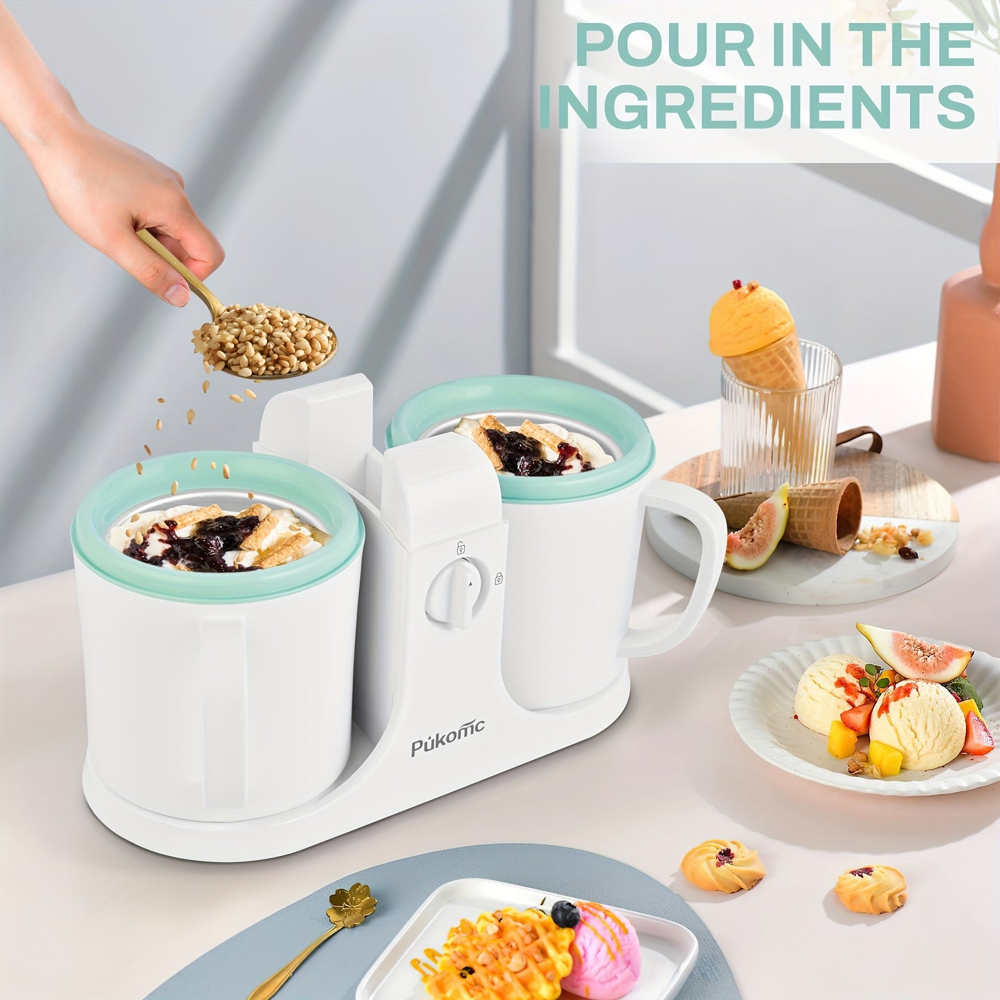Home Ice Cream Maker Detachable Design For Easy Cleaning
