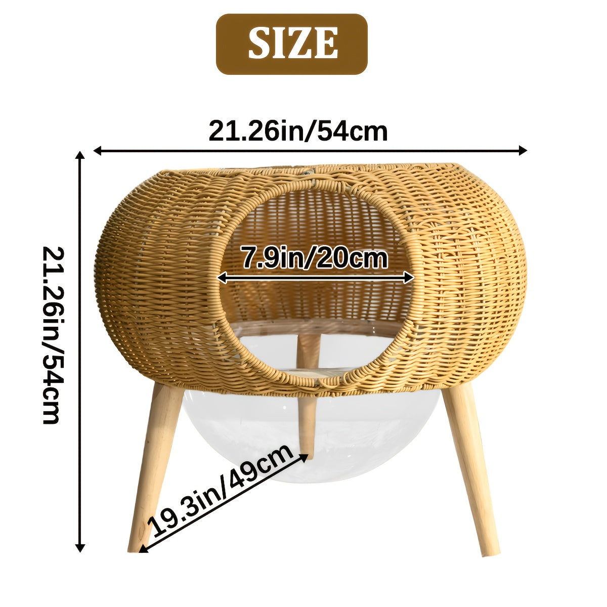 Transparent Space Capsule Cat Hammock With Storage Table