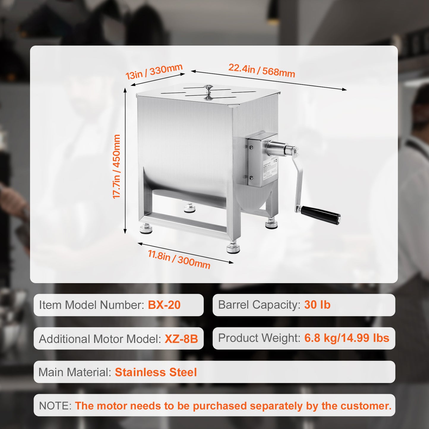 Manual Meat Mixer For Sausage And Ground Meat Mixing