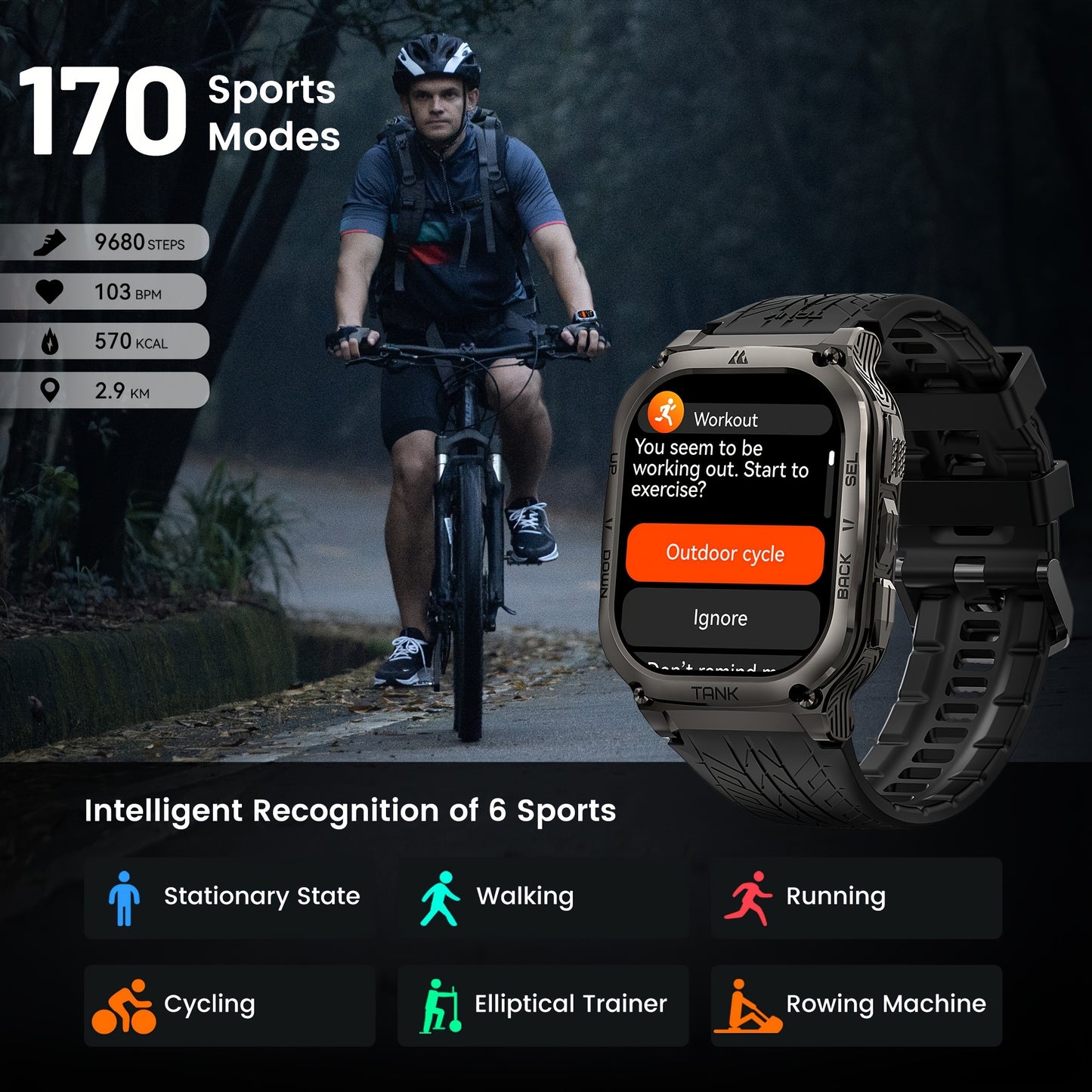 KOSPET M3 Rugged Smart Watch with Long Battery Life