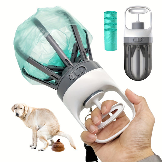 Portable 2in1 No Touch Dog Pooper Scooper With Bags