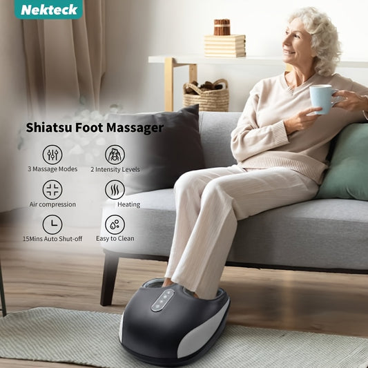 Foot Massager Heat and Shiatsu Kneading Air Compression