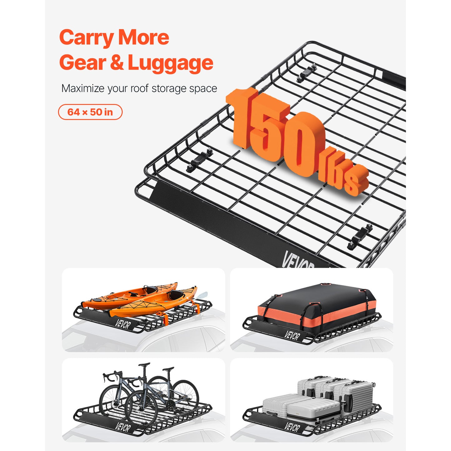 Universal Roof Rack Cargo Carrier Basket For Vehicles