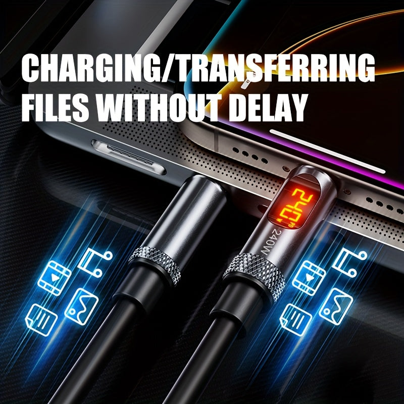 240W Fast Charging USB C Cable With Real Time Display