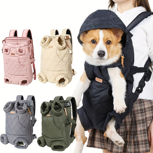 Adjustable Quilted Pet Carrier Backpack for Active Adventures