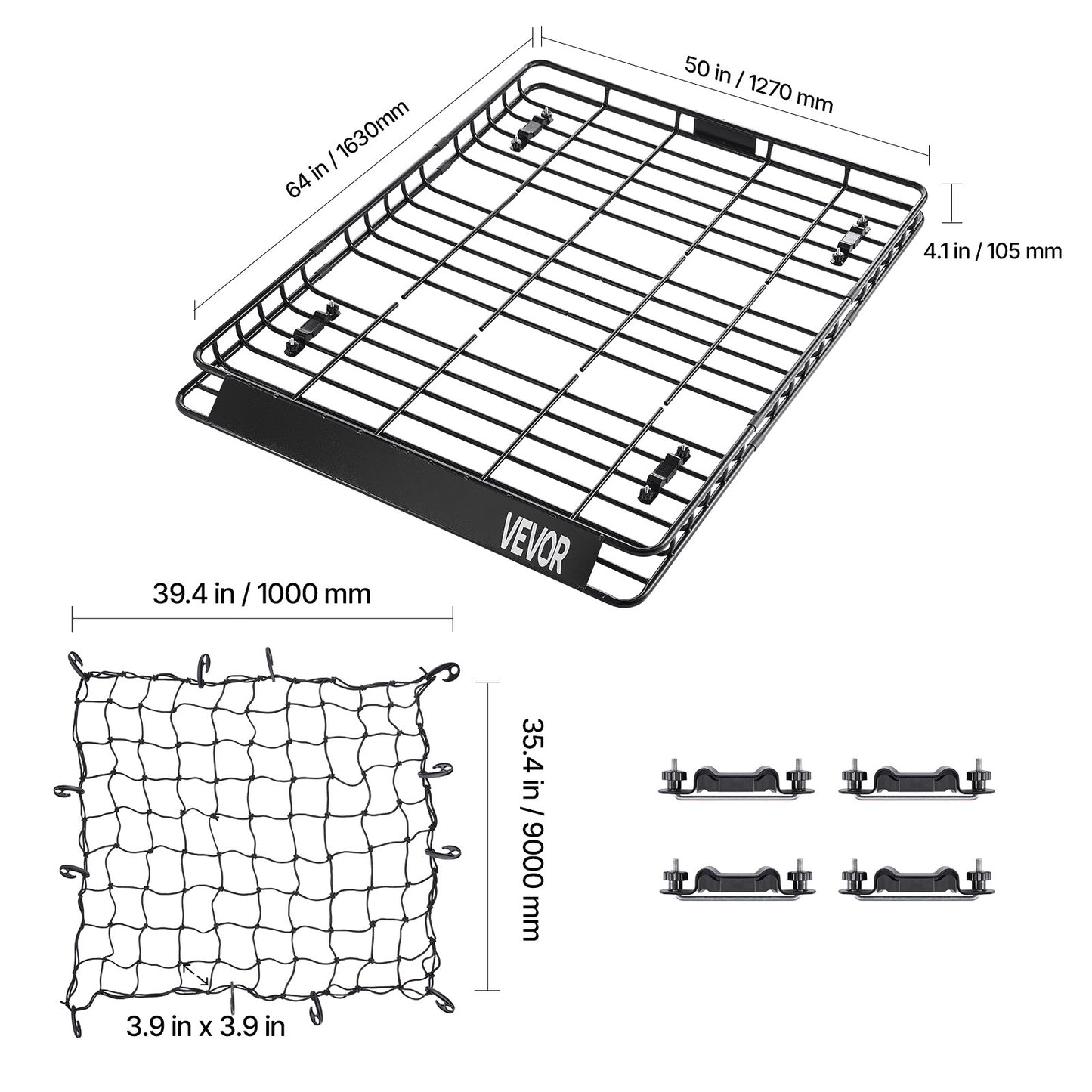 Universal Roof Rack Cargo Carrier Basket For Vehicles