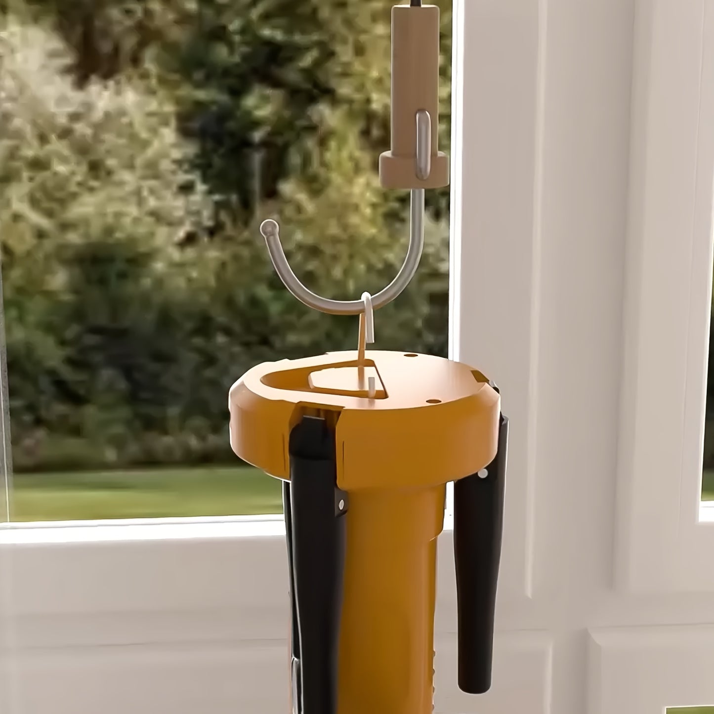 Dual-Head Rechargeable Camping Fan with LED Light and Tripod