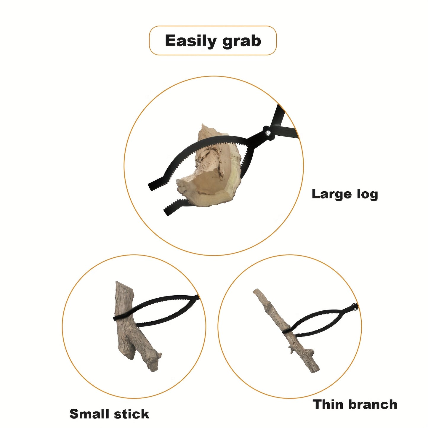 Heavy Duty Firewood Grabber Tongs for Campfire and Bonfire