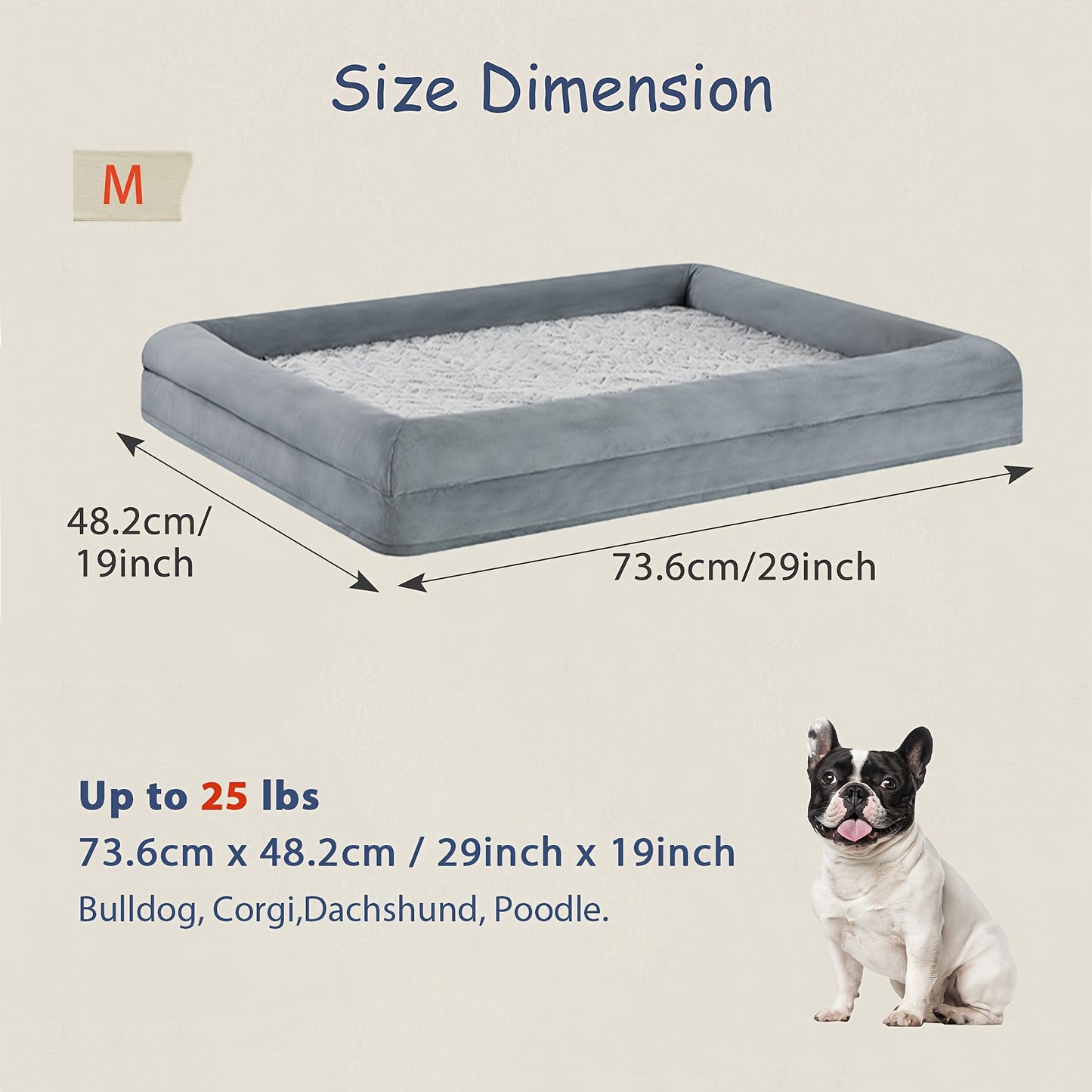 Cozy Plush Memory Foam Dog Bed With Removable Cover