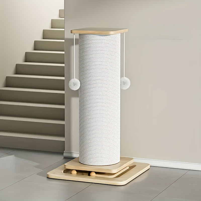 Vertical Sisal Cat Scratching Post With Hanging Ball Toy