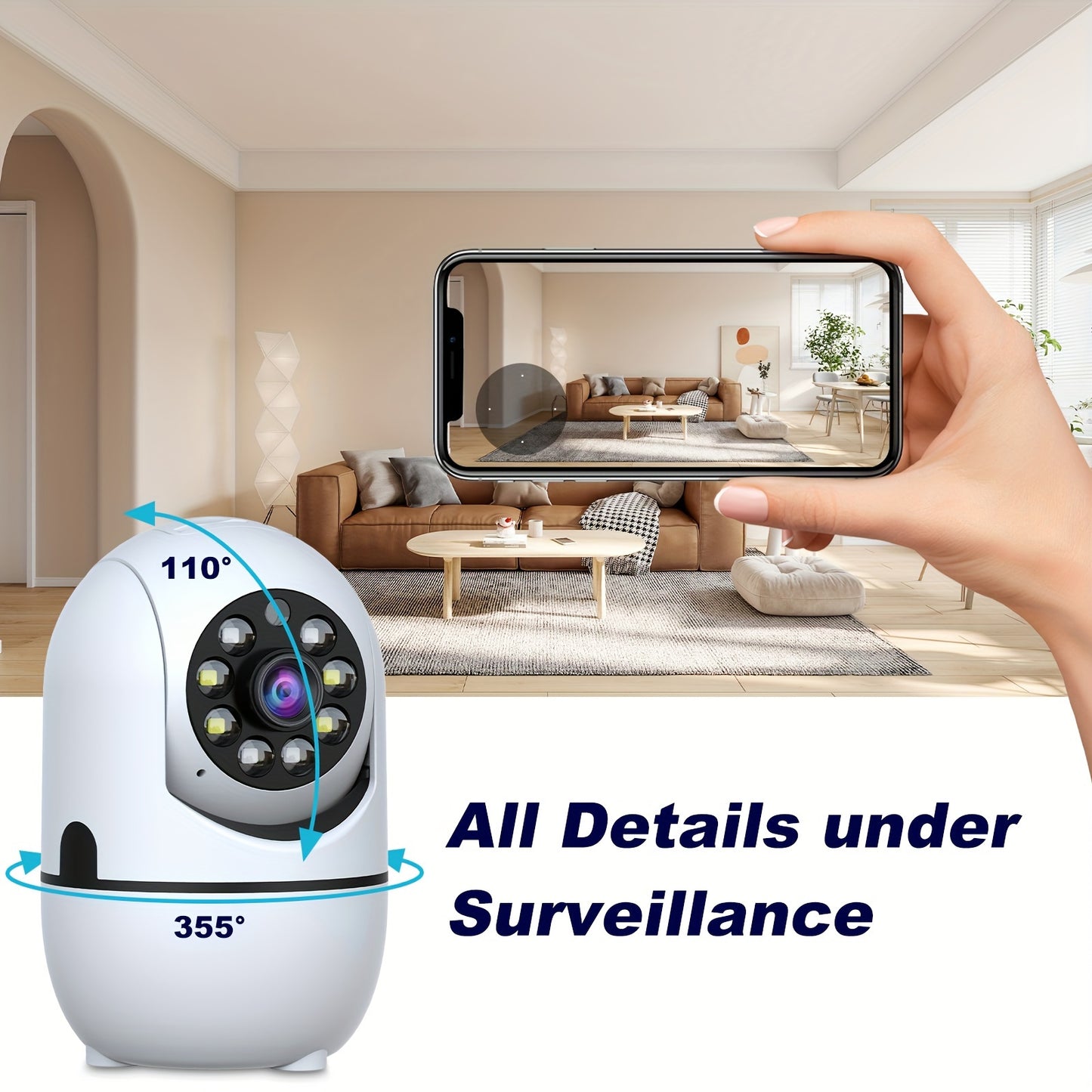 4 Pack Wireless Security Cameras With 360 Degree Rotation Alexa