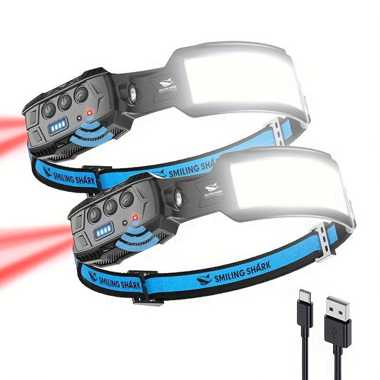 Smiling Shark Rechargeable LED Headlamp with Motion Sensor